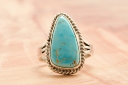 Genuine Blue Kingman Turquoise Native American Ring